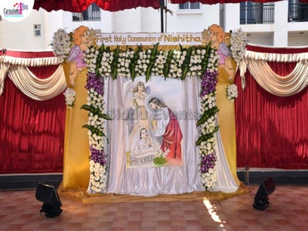 Flower Arch Holy Communion With Decoration