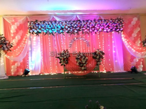 Pink Backdrop For Naming Ceremony