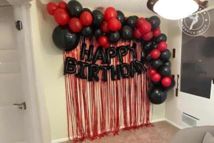 Vibrant Red Balloon Waves