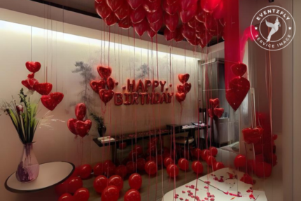 Red Hearts Twinkling Balloons