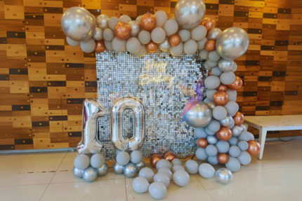 Silver Sequin Panel Decor