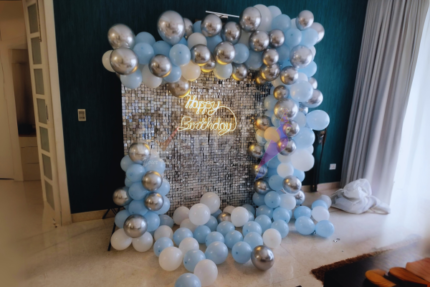 Ice Blue Sequin Panel Decor