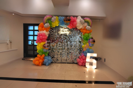 Rainbow Silver Sequin Panel