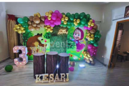 Simple Masha & Bear Theme Decor